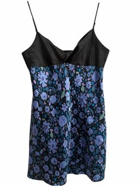 August Silk Floral Nightgown Short Slip Dress Lingerie size medium